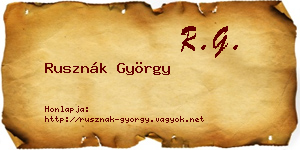 Rusznák György névjegykártya